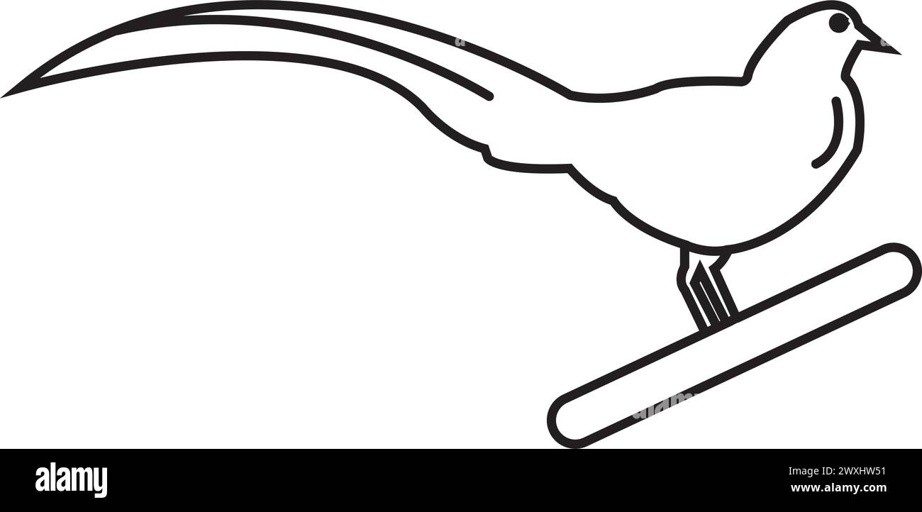 icône de faisan chinois doré illustration vectorielle conception simple Illustration de Vecteur