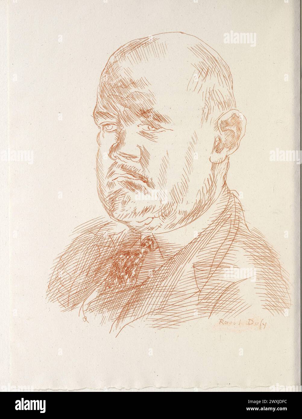 Portrait d'Ambroise Vollard gravure par Raoul Dufy, 1930 Banque D'Images