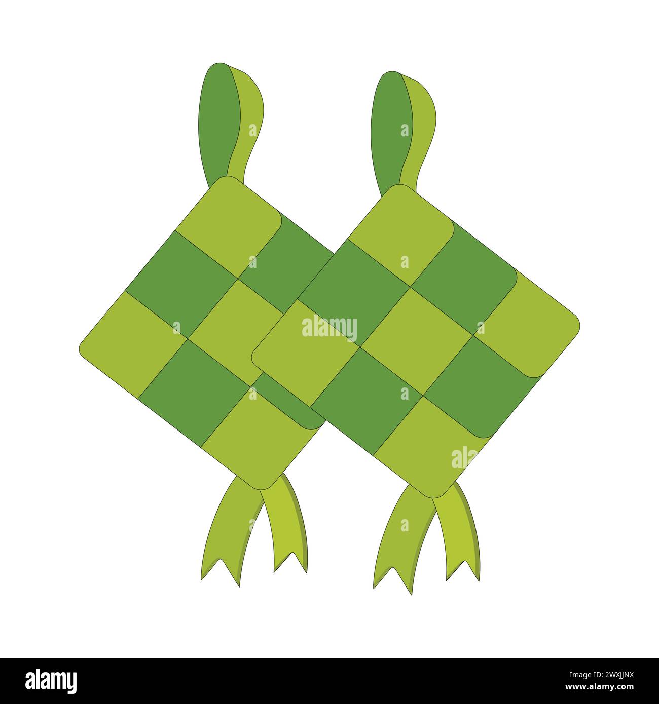 Illustration vectorielle de ketupat, une tradition de l'Aïd en Indonésie, icône accrochée de clip art vectoriel de ketupat pour ramadan et élément de décoration de l'Aïd Al Fitr Illustration de Vecteur