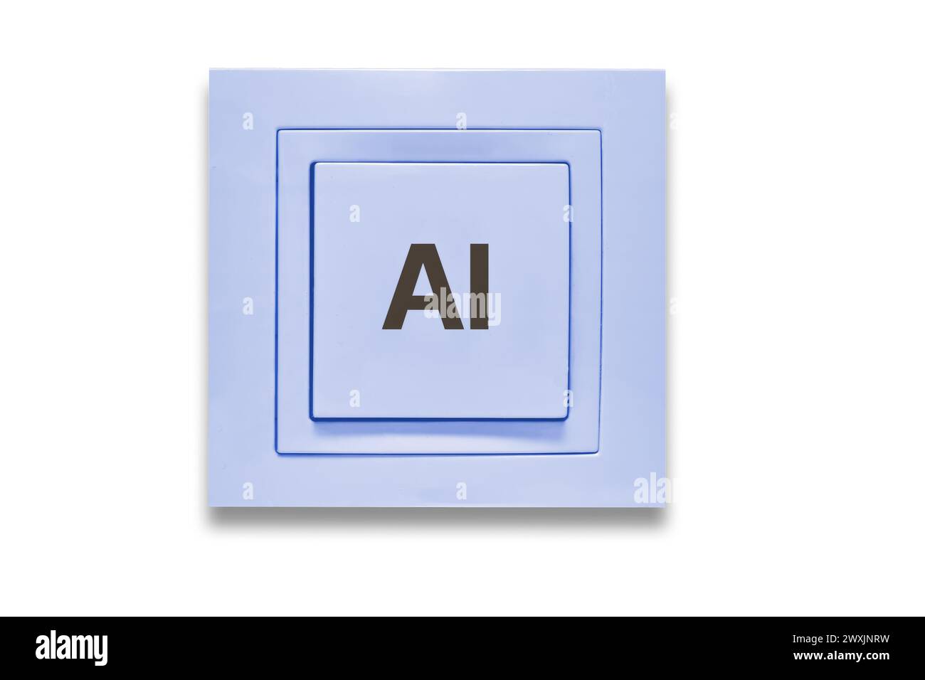 Interrupteur avec étiquette 'ai' indiquant l'activation de l'intelligence artificielle Banque D'Images