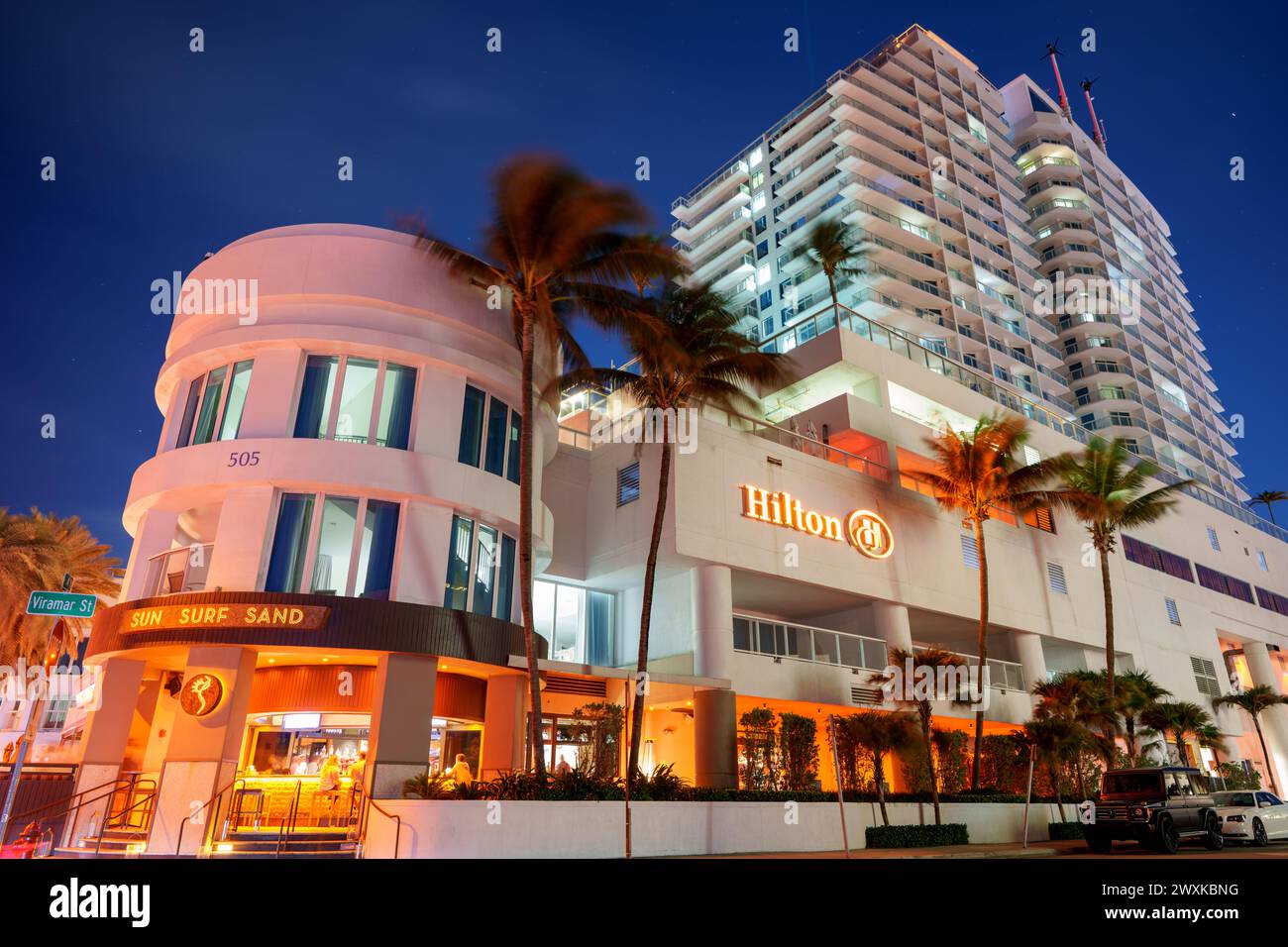 Fort Lauderdale, FL, États-Unis - 30 mars 2024 : Sun Surf Sand S3 à l'hôtel Hilton Fort Lauderdale Floride Banque D'Images