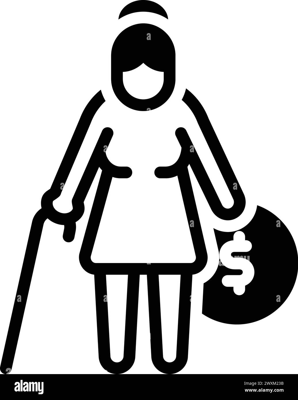 Icône pour pension, retraite Illustration de Vecteur