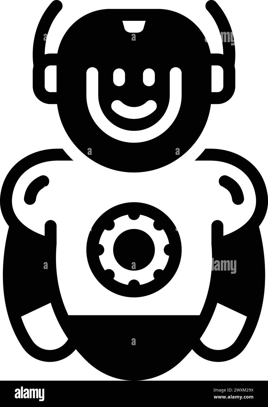 Icône pour la robotique, humanoïde Illustration de Vecteur