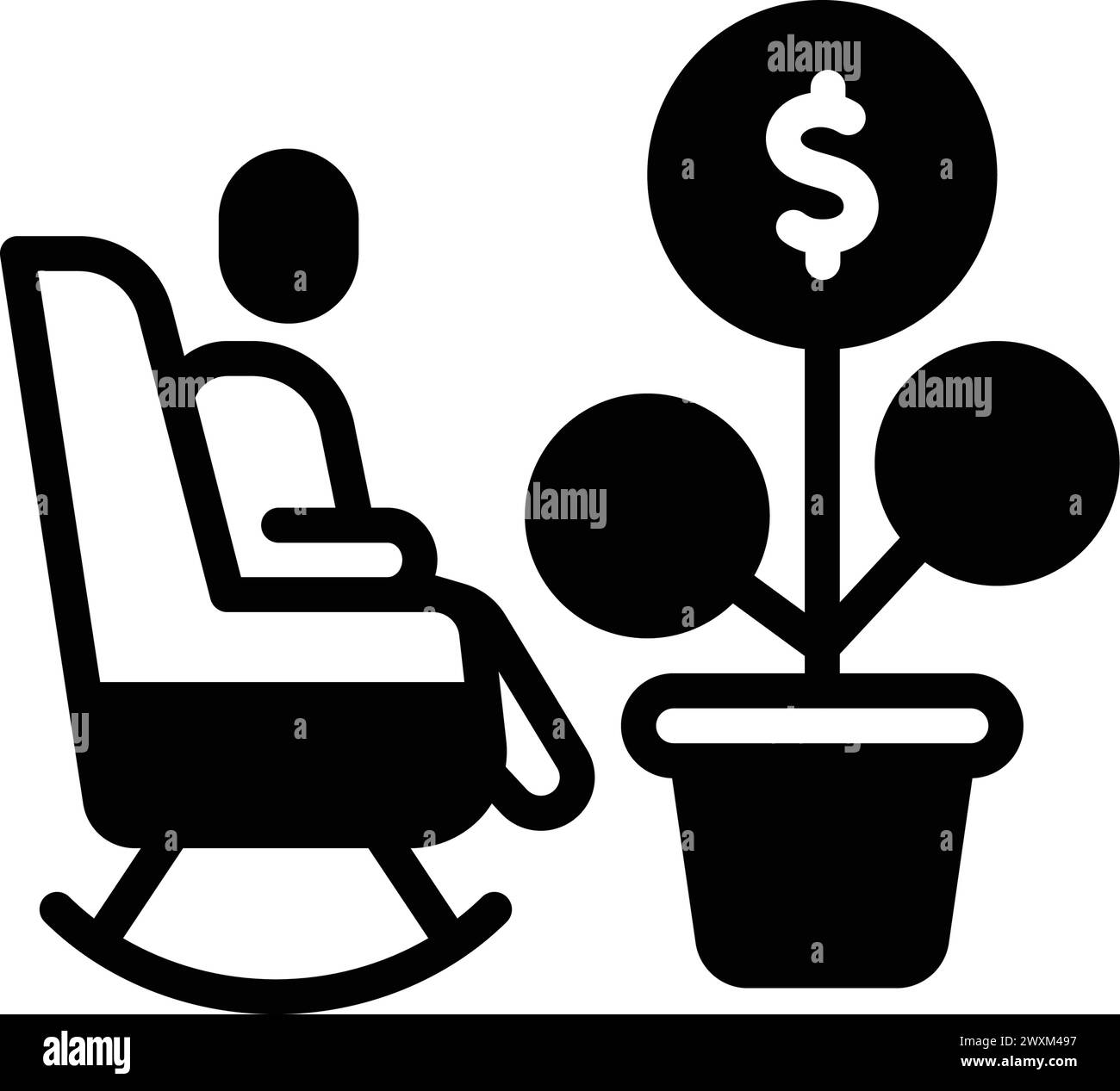 Icône pour pension, pension de retraite Illustration de Vecteur