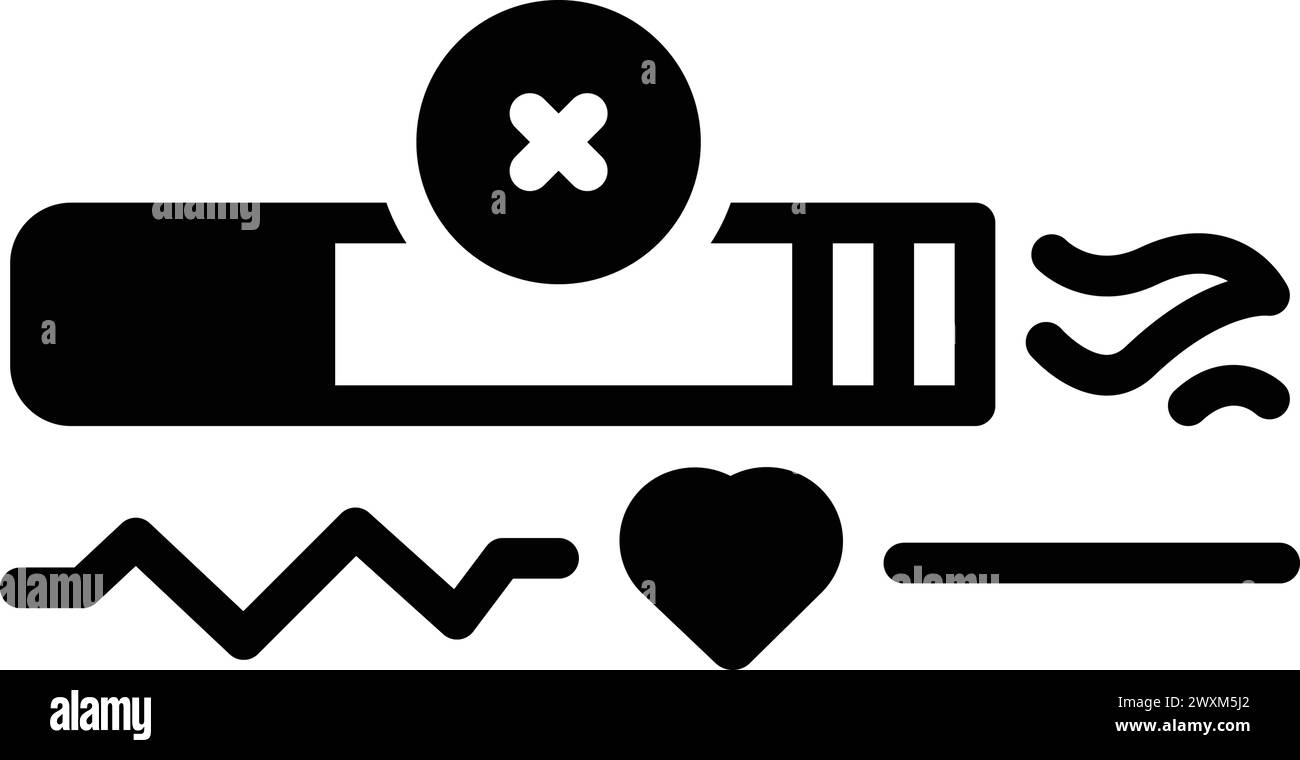 Icône pour ne pas fumer, cigarette Illustration de Vecteur