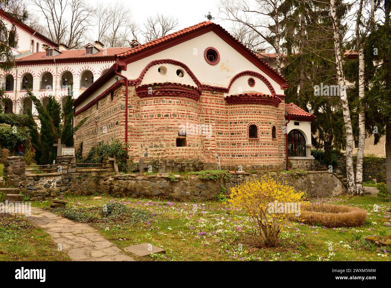 Dragalevtsi Monastère de la Sainte mère de Dieu de Vitosha et église à Sofia, Bulgarie, Europe de l'est, Balkans, UE Banque D'Images