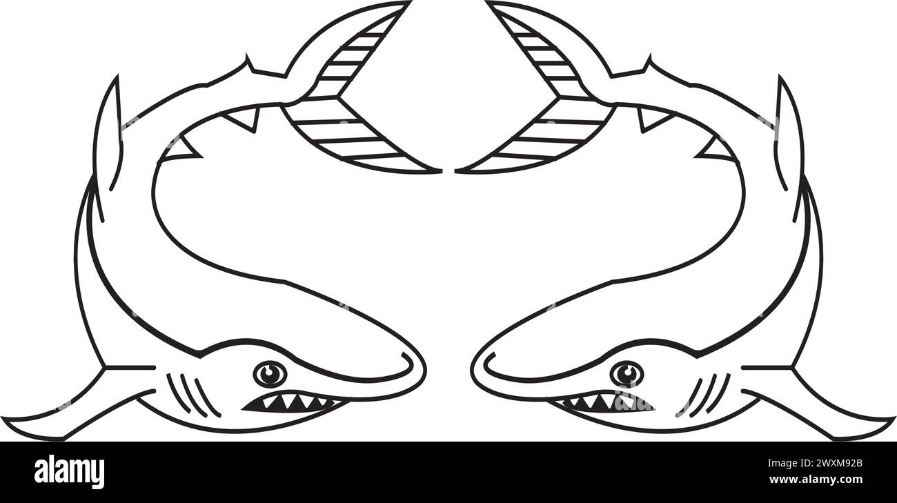 conception de symbole d'illustration vectorielle d'icône de requin Illustration de Vecteur