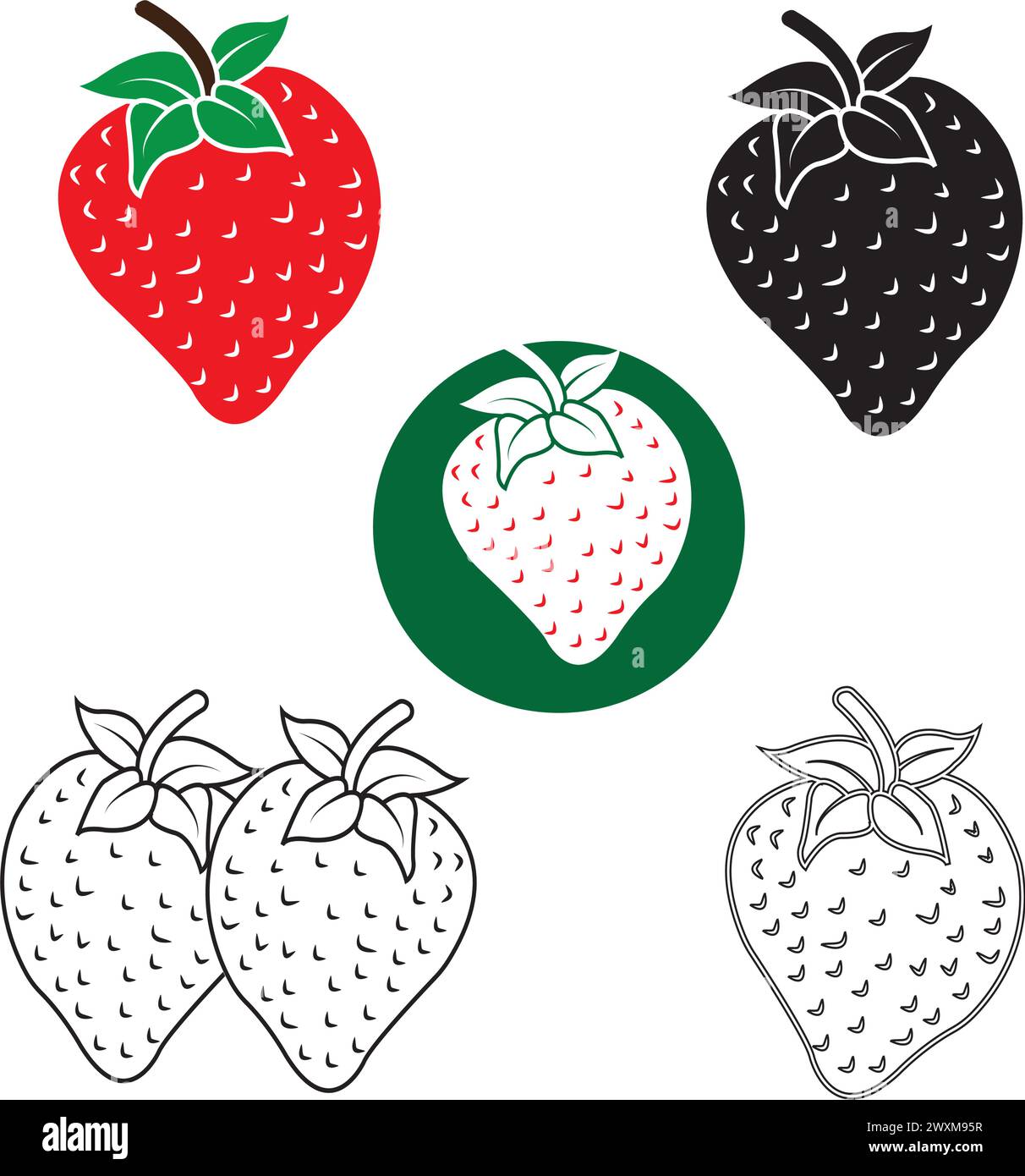 conception de symbole d'illustration vectorielle d'icône de fraise Illustration de Vecteur