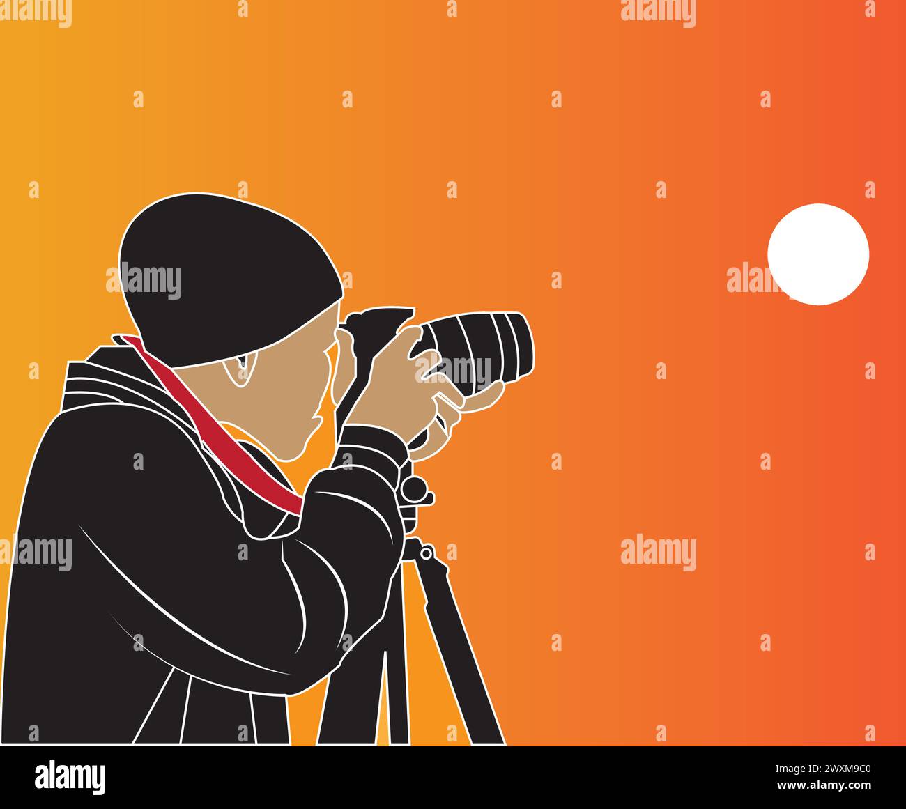 conception de symbole d'illustration vectorielle d'icône de photographe Illustration de Vecteur