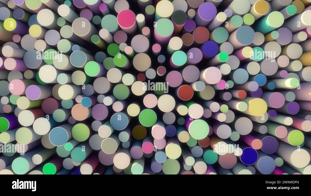 Sphères multicolores dans un motif abstrait. Conception 3D. Banque D'Images
