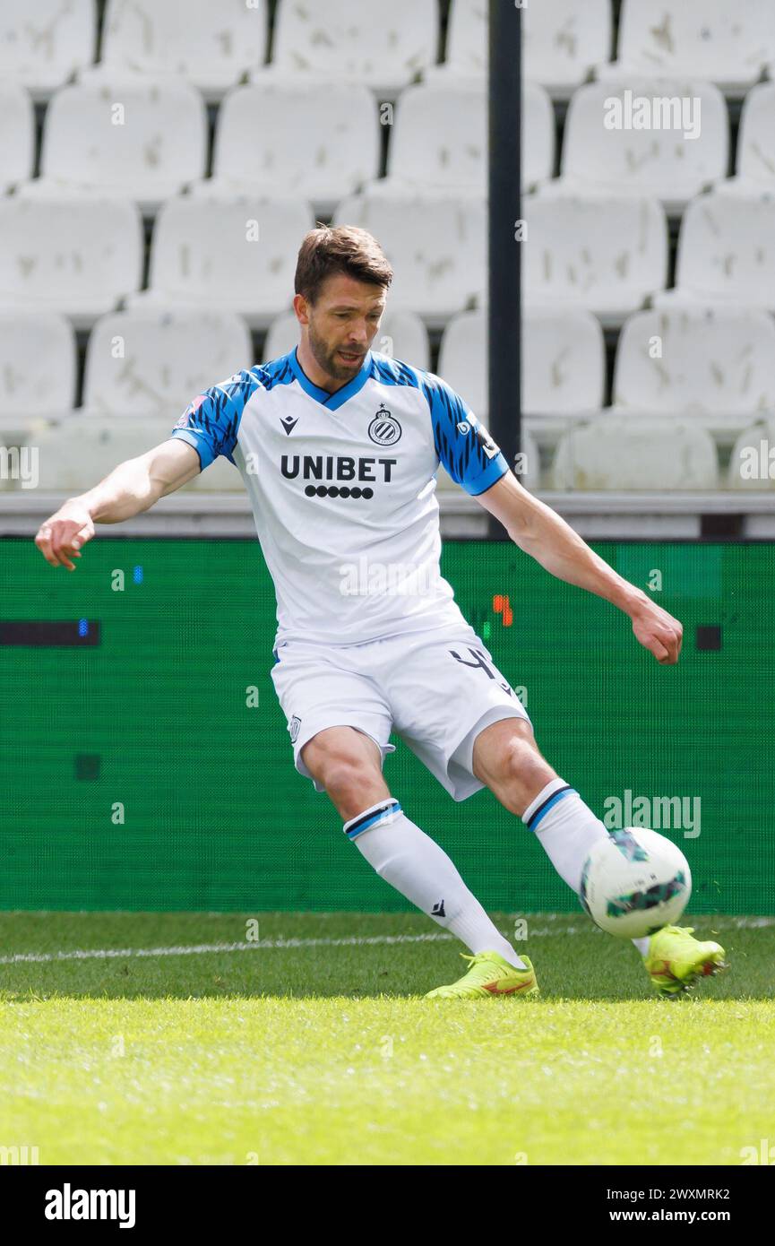 Bruges, Belgique. 01st Apr, 2024. Brandon Mechele du Club photographié en action lors d'un match de football entre le cercle Brugge KSV et le Club Brugge KV, lundi 1er avril 2024 à Bruges, le jour 1 (sur 10) des Play-offs des Champions de la première division 'Jupiler Pro League' 2023-2024 du championnat belge. BELGA PHOTO KURT DESPLENTER crédit : Belga News Agency/Alamy Live News Banque D'Images