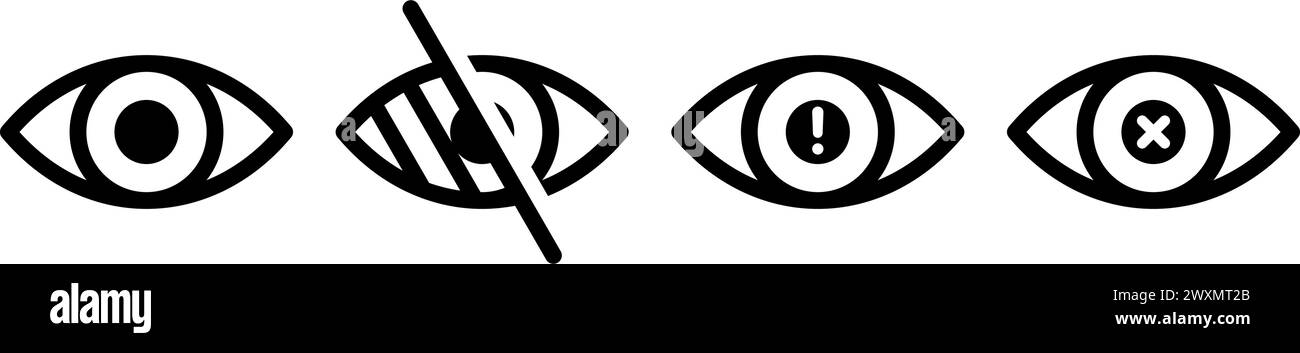 Problème oculaire. Icône de store définie Illustration de Vecteur