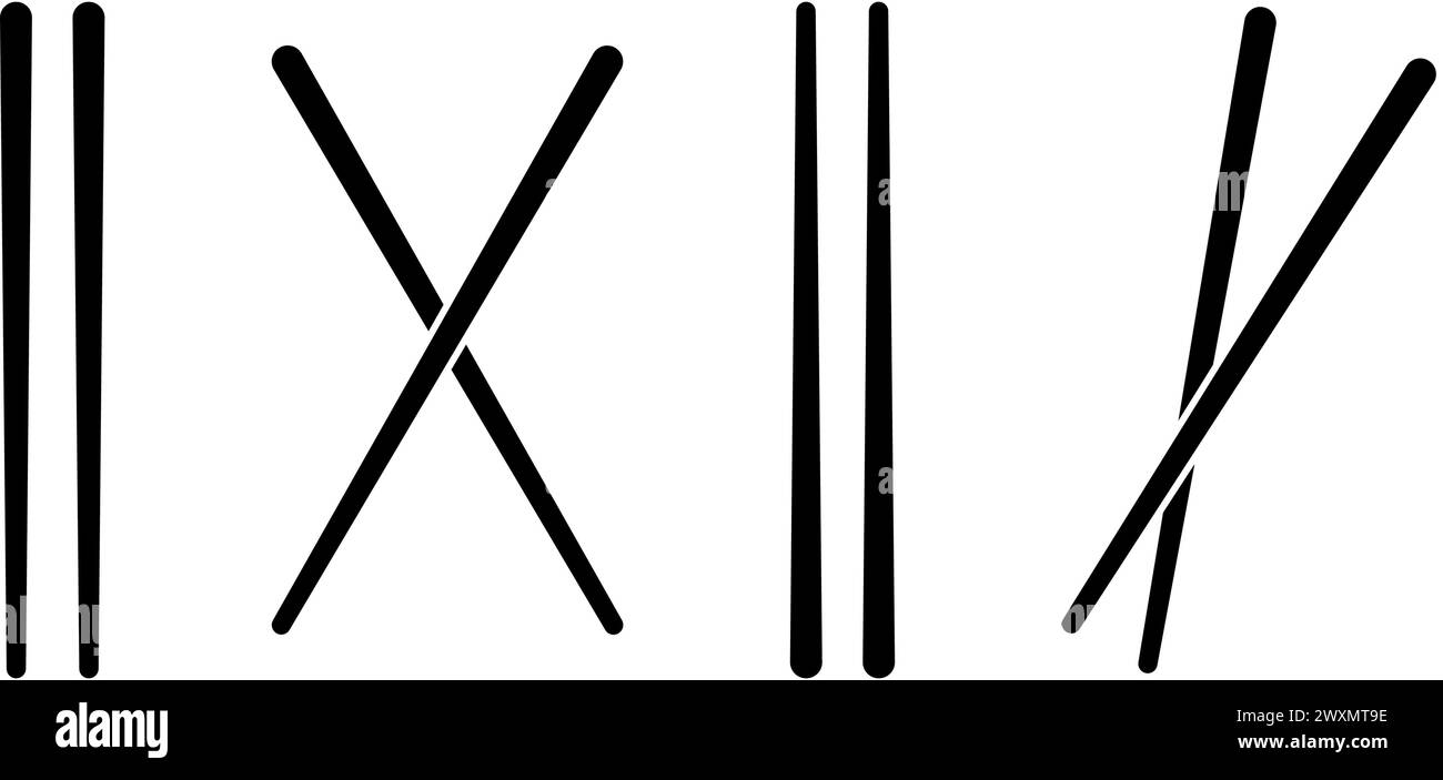 Baguettes icône Set de base conception simple Illustration de Vecteur