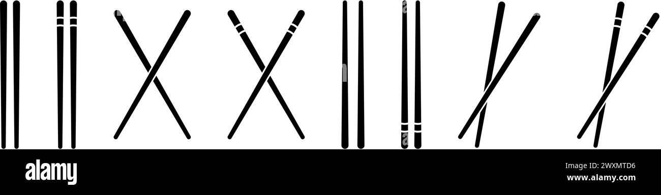 Baguettes icône Set de base conception simple Illustration de Vecteur