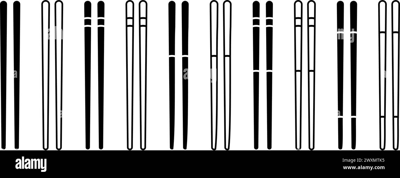 Baguettes icône Set de base conception simple Illustration de Vecteur