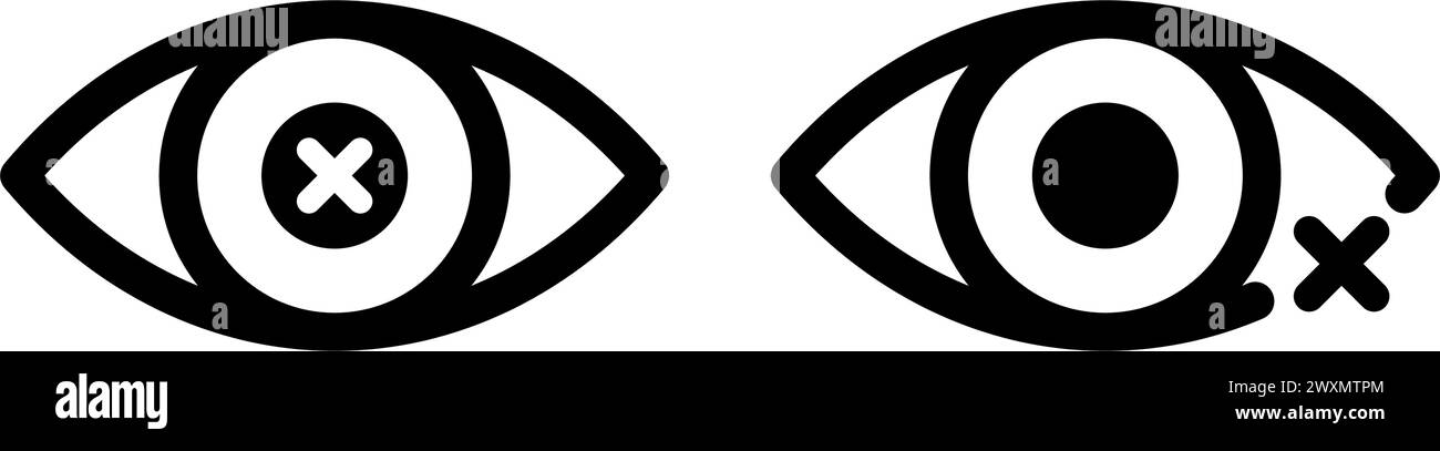 Problème oculaire. Icône de store définie Illustration de Vecteur