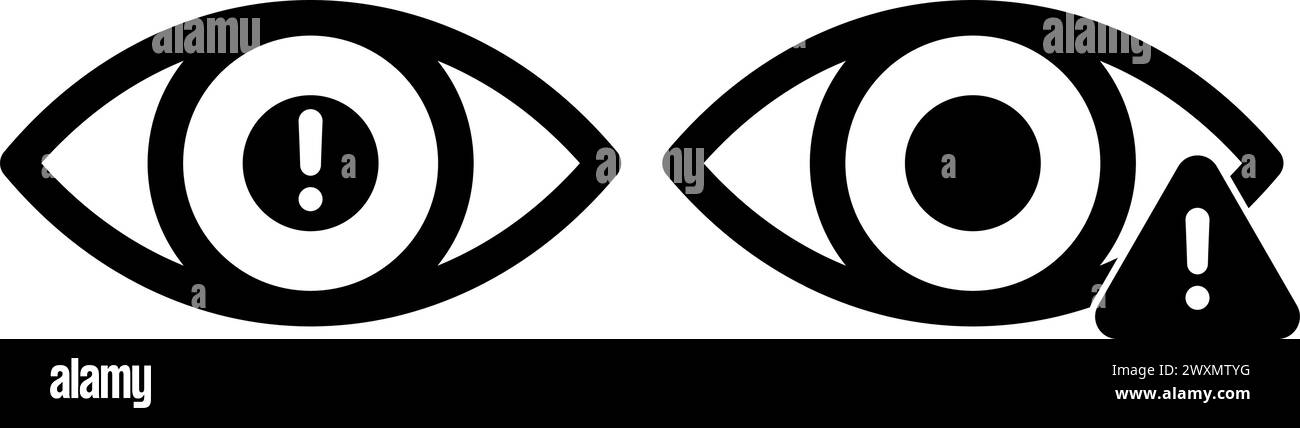 Icône de problème oculaire. Icône d'avertissement de problème de santé Illustration de Vecteur