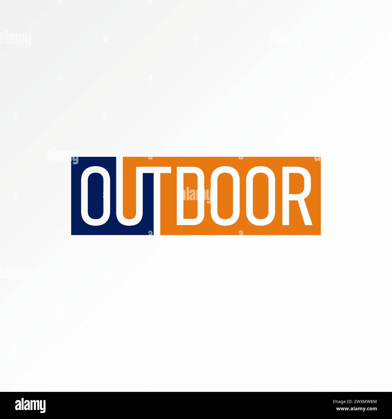 Logo design graphique concept créatif premium abstrait vecteur stock autocollant mot texte Outdoor sur la couleur de coupe de ligne liée à la marque de monogramme typographie Illustration de Vecteur