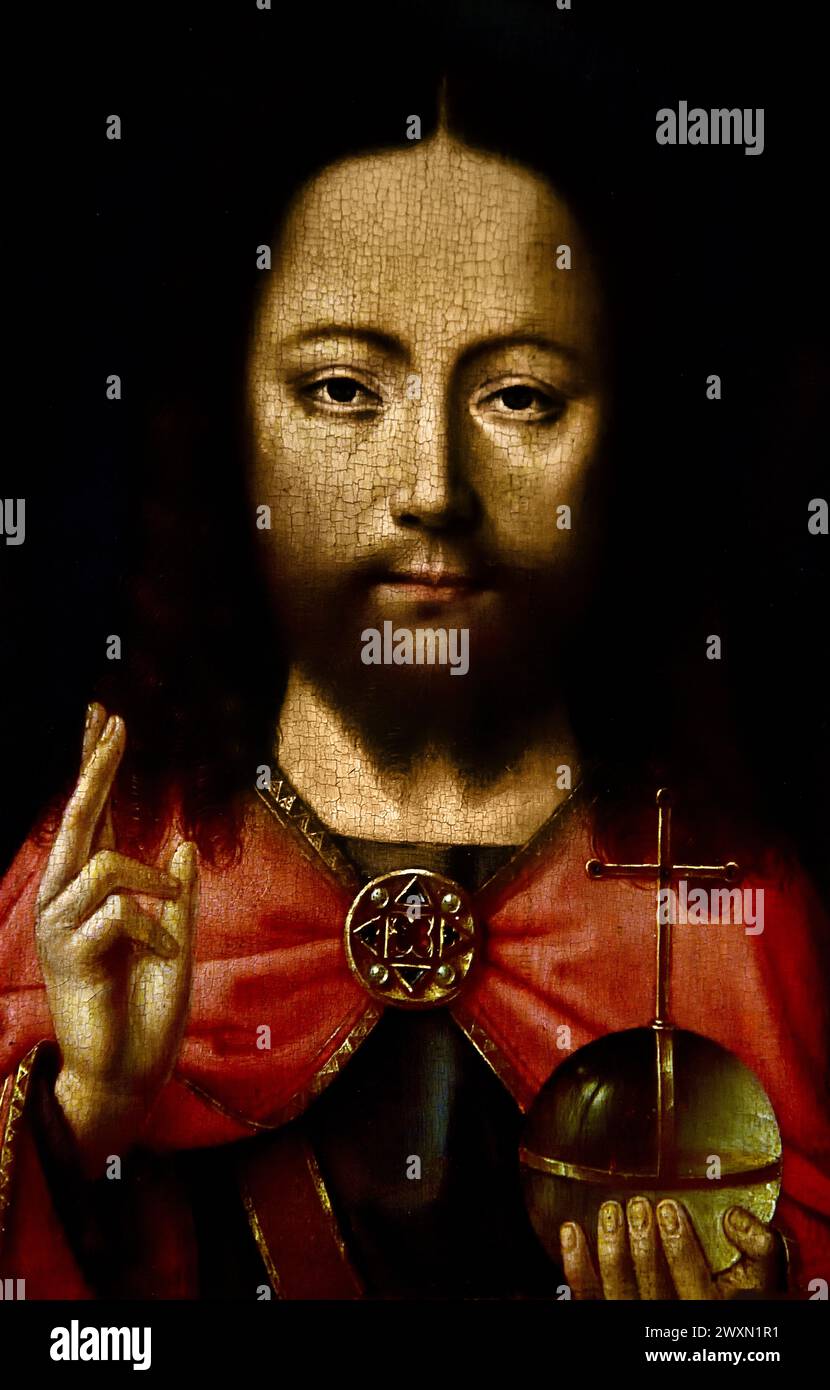 Salvator Mundi par un peintre anonyme 1480 - 1499 Musée Mayer van den Bergh, Anvers, Belgique, Belgique. Banque D'Images