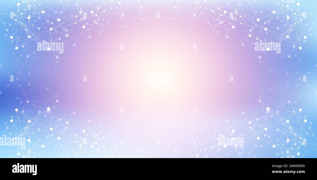 Chiffres résumé fond avec ligne et points, flux d'onde. Réseaux de neurones numériques. Connexion réseau et l'arrière-plan pour votre présentation Banque D'Images