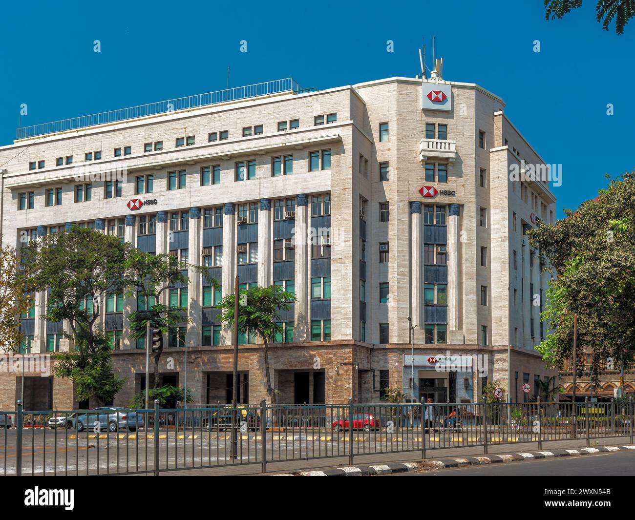 03 31 2024 Vintage Old Heritage Building de HSBC Bank à Fountain, Fort, Mumbai Maharashtra India.Asia. Banque D'Images