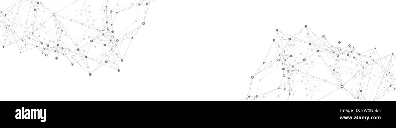 Chiffres résumé fond avec ligne et points, flux d'onde. Réseaux de neurones numériques. Connexion réseau et l'arrière-plan pour votre présentation Banque D'Images