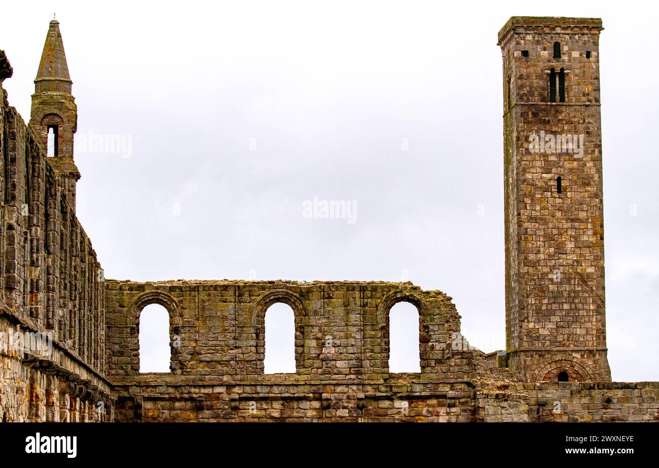 Vues de l'abbaye historique de St Andrews et de la cathédrale de 1158 dans le comté de Fife, en Écosse Banque D'Images