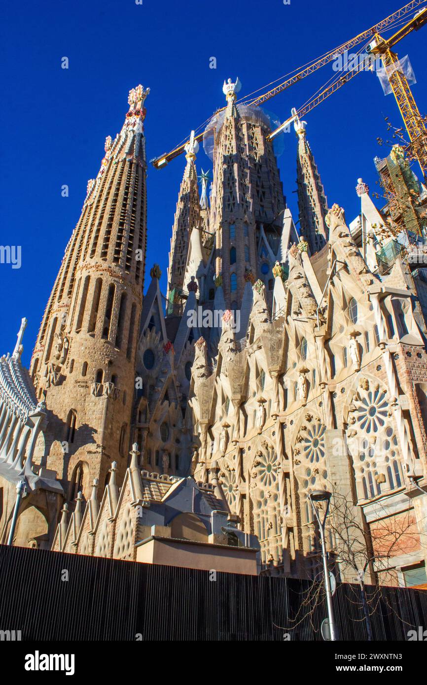 Basilique Sagrada Familia à Barcelone. Extérieurs Banque D'Images