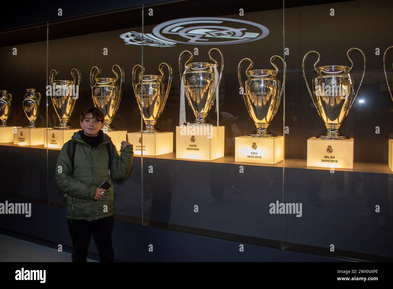 Musée du Real Madrid dans le nouveau stade Santiago Bernabeu. Janvier 2024 Banque D'Images