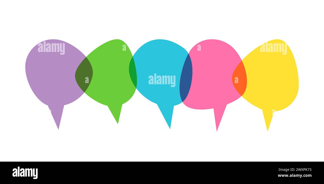 Parlez, Chat Bubbles. Nuages de conversation transparents. Illustration de Vecteur