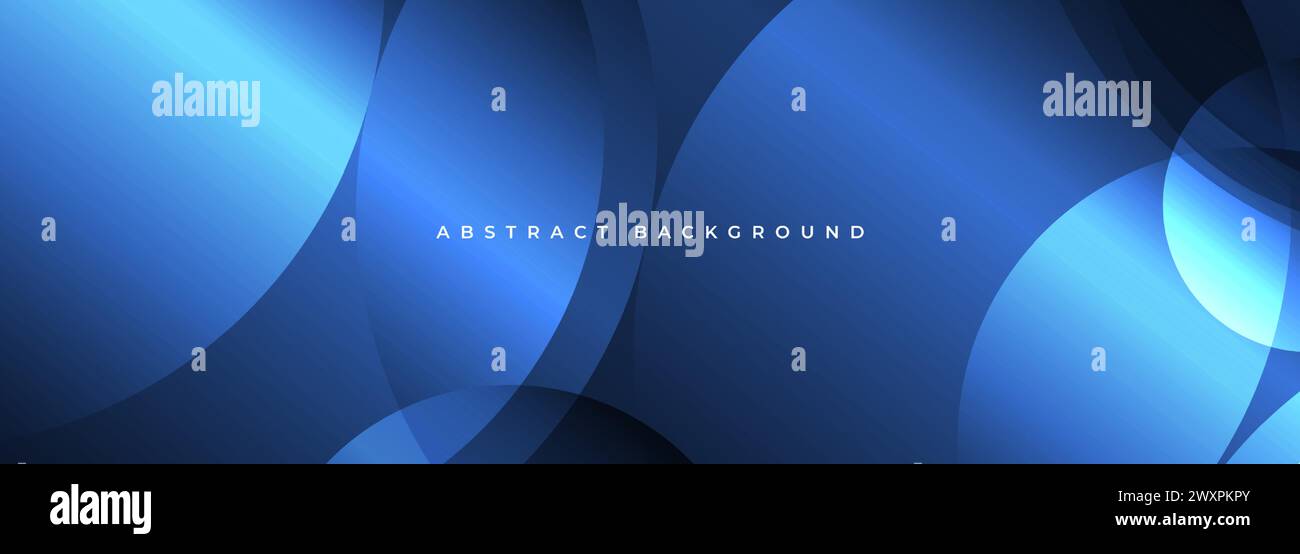 Fond abstrait bleu avec des cercles et des courbes. Large illustration vectorielle modèle moderne de bannière de conception graphique pour la présentation, rapport annuel Illustration de Vecteur