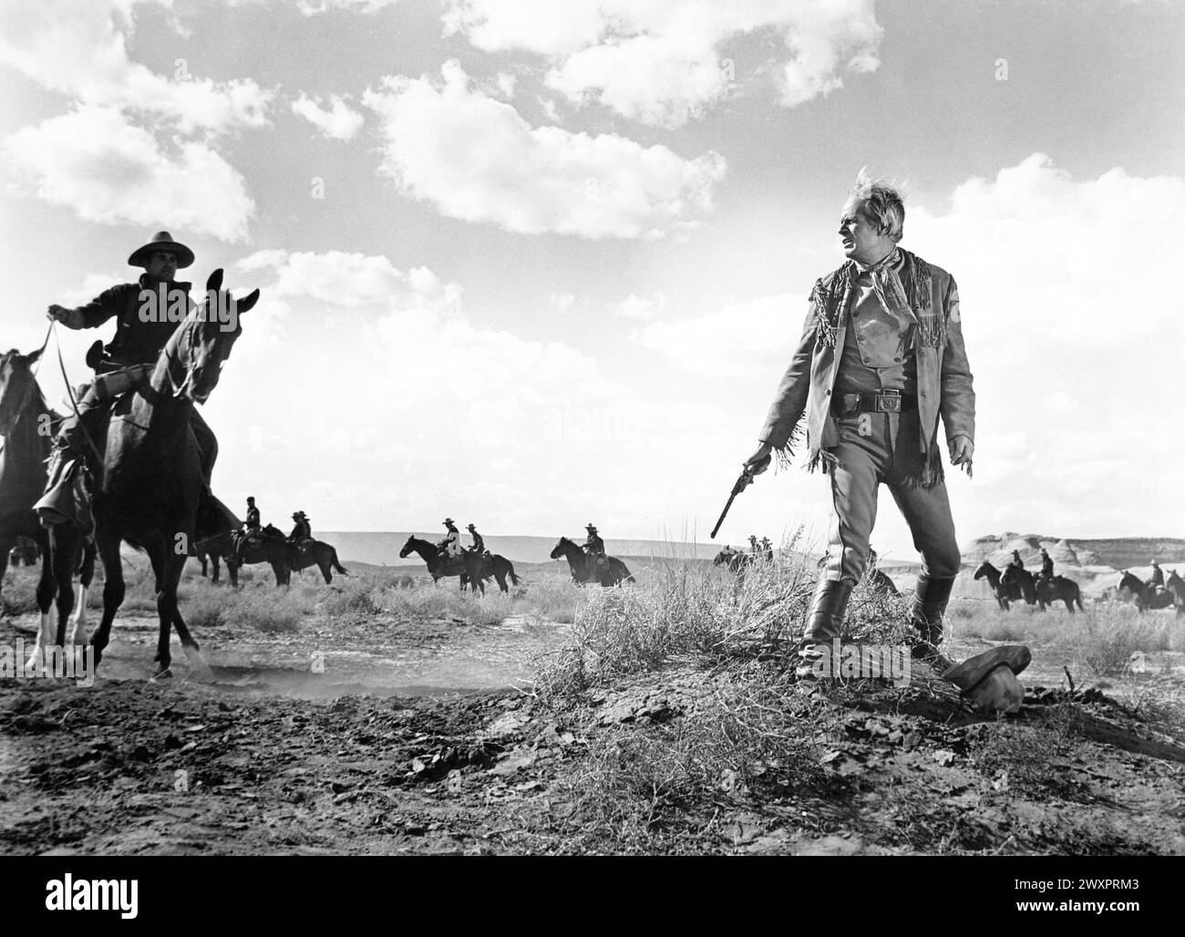 Richard Widmark, sur le tournage du film, 'Cheyenne Autumn', Warner Bros, 1964 Banque D'Images