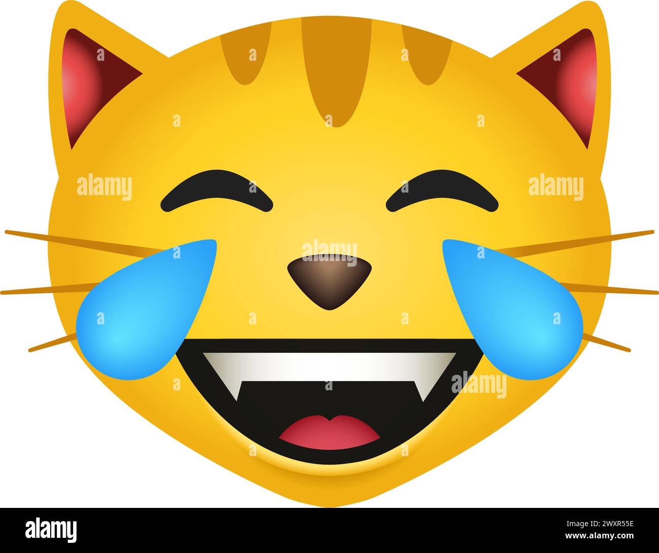 chat avec des larmes de joie Illustration de Vecteur