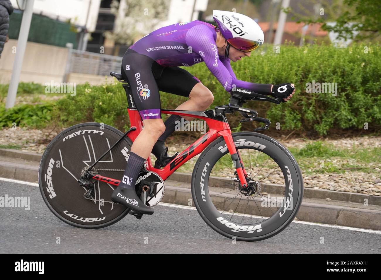 Victor, LANGELLOTTI BURGOS-BH lors de l'Itzulia pays Basque 2024, épreuve cycliste, étape 1 Irun - Irun, contre la montre individuel le 1er avril 2024 à Irun, Espagne - photo Laurent Lairys / ABACAPRESS.COM Banque D'Images