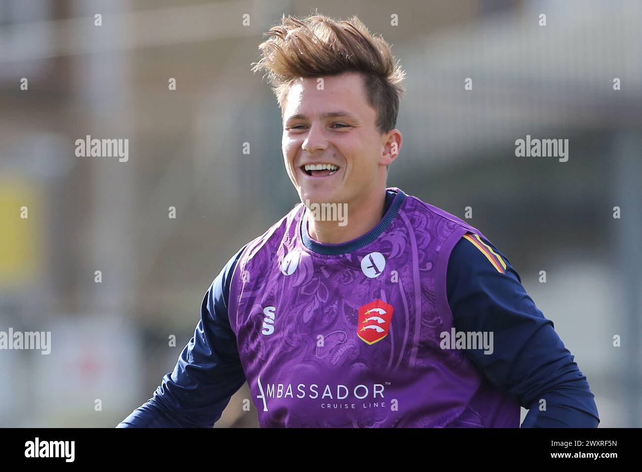 Michael Pepper de l'Essex pendant Essex CCC vs Middlesex CCC, match Cricket amical au Cloud County Ground le 1er avril 2024 Banque D'Images