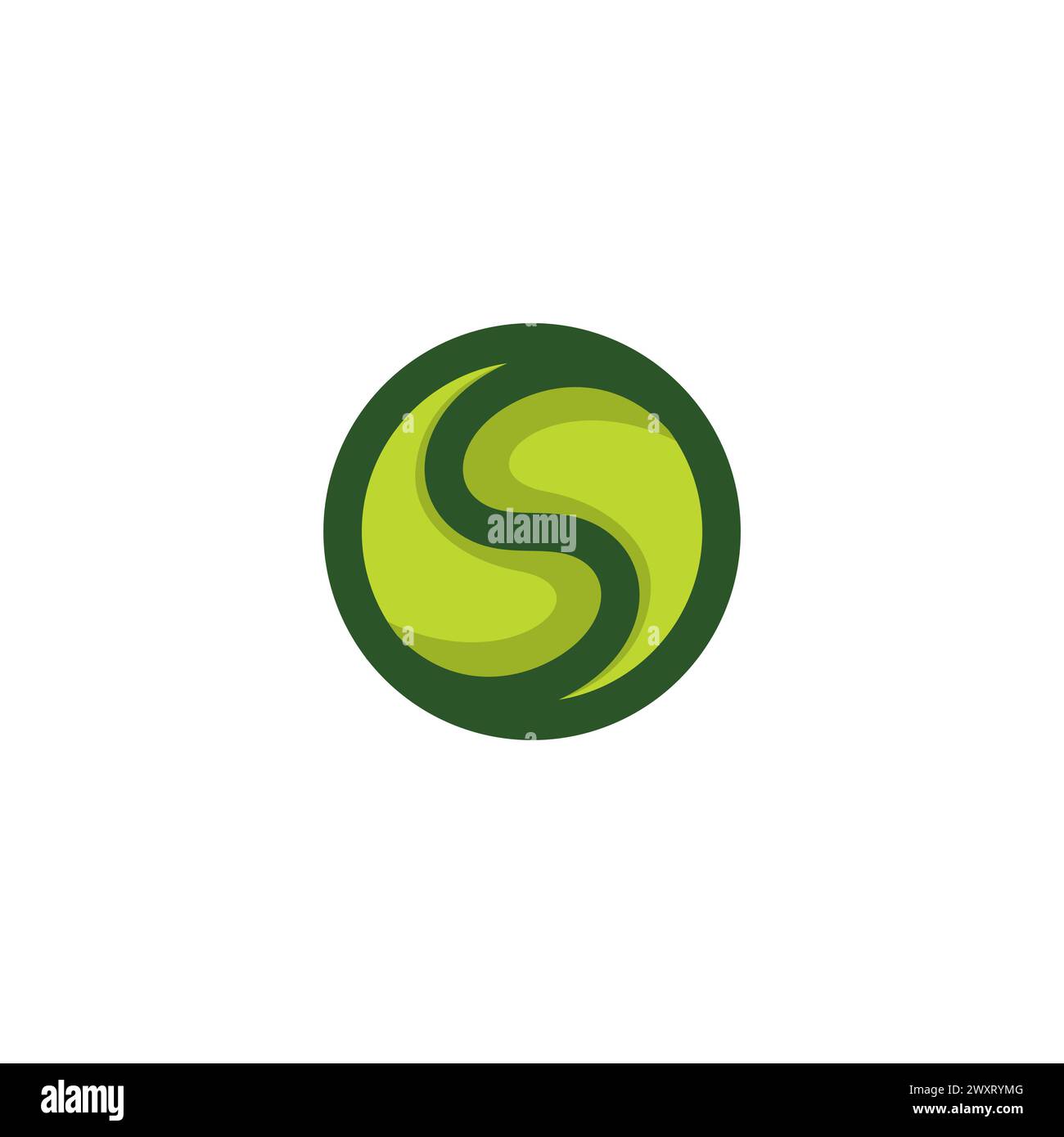 Logo S Ball Tennis. Icône Tennis de balle Illustration de Vecteur