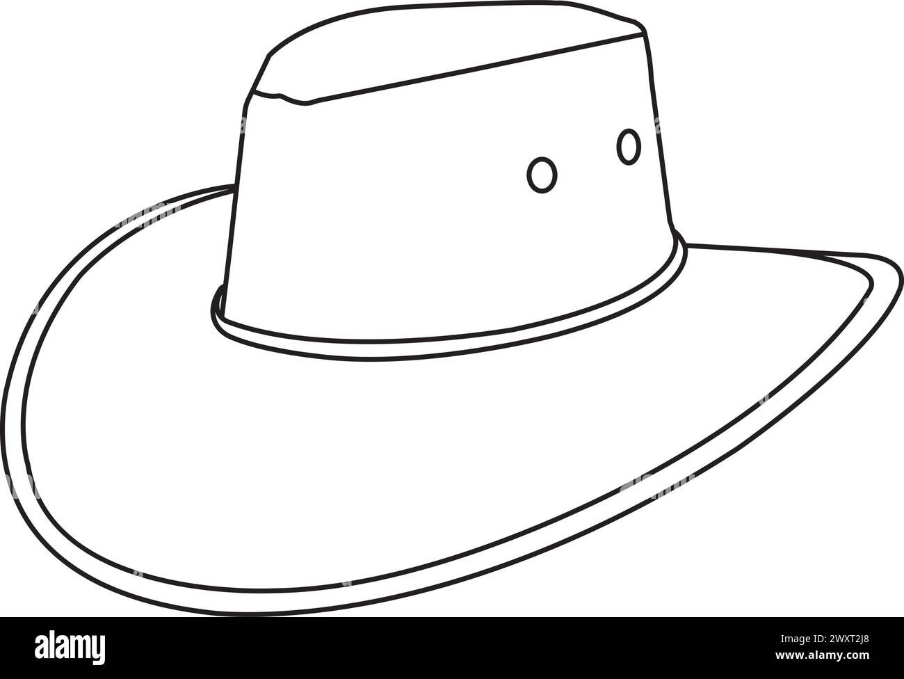 Logo de chapeau de cowboy illustration vectorielle conception de symbole Illustration de Vecteur