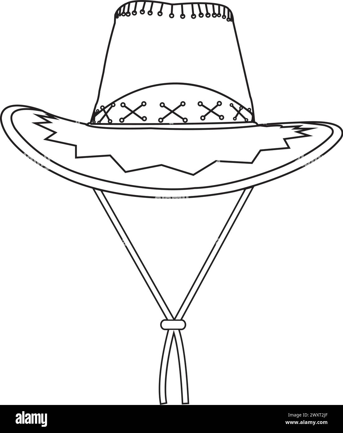 Logo de chapeau de cowboy illustration vectorielle conception de symbole Illustration de Vecteur