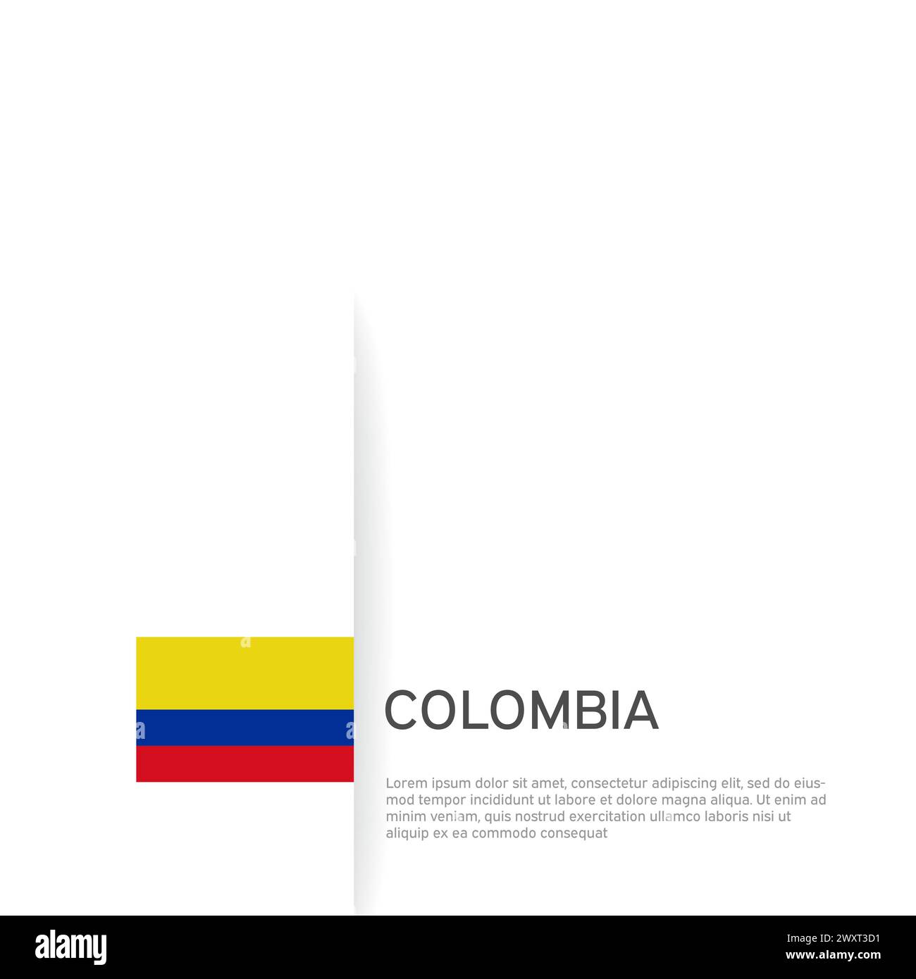 Fond du drapeau de Colombie. Bannière patriotique colombienne, couverture. Modèle de document avec drapeau colombie sur fond blanc. Affiche nationale. Affaires Illustration de Vecteur