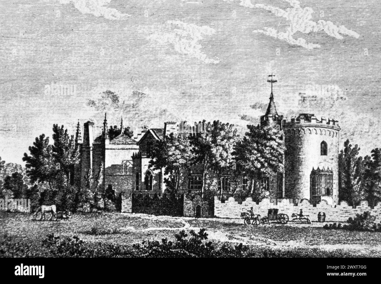 Strawberry Hill, domaine de Horace Walpole, Angleterre, illustration du XVIIIe siècle Banque D'Images
