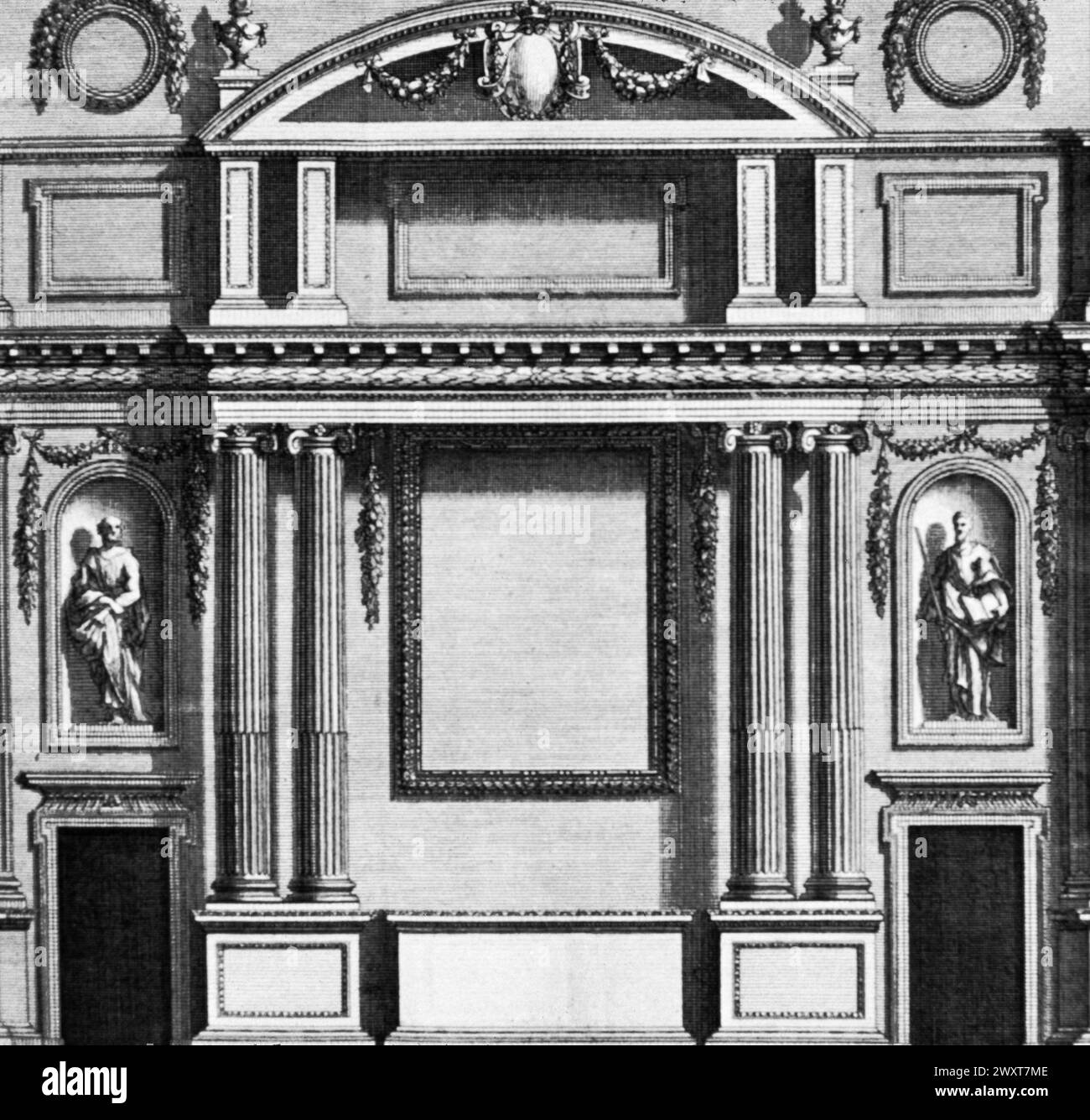 Retable de l'architecte Inigo Jones, Somerset House, Angleterre Banque D'Images Retable de l'architecte Inigo Jones, Somerset House, Angleterre Banque D'Images