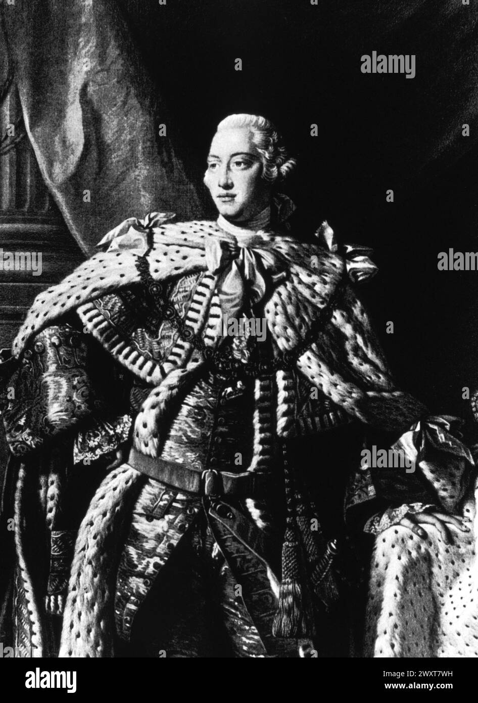 Portrait du roi George III d'Angleterre, peinture, XIXe siècle Banque D'Images