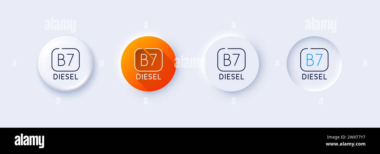 Icône de conduite diesel. Panneau carburant B7. Icônes de ligne. Vecteur Illustration de Vecteur