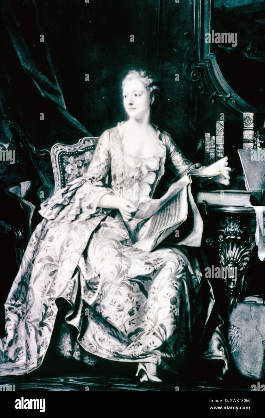Jeanne Antoinette, marquise de Pompadour, peinture de l'artiste français Maurice Quentin de la Tour, France XVIIIe siècle Banque D'Images