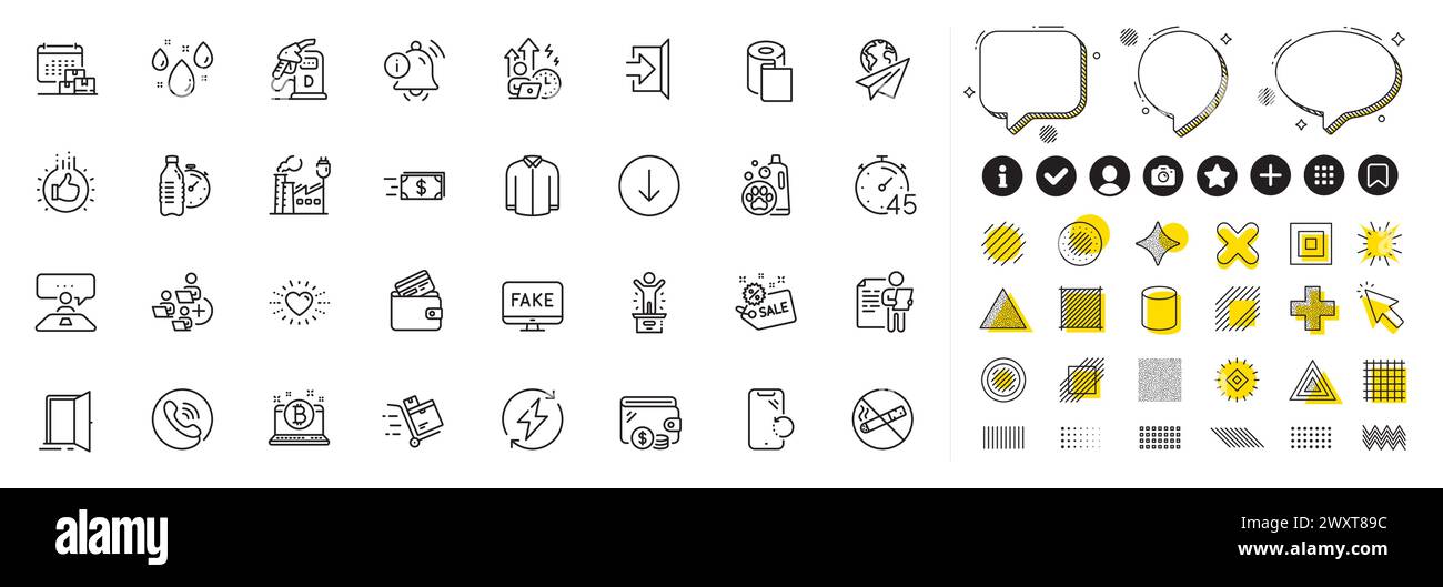 Ensemble de calendrier de livraison, station Diesel et icônes de ligne de centre d'appel pour l'application Web. Vecteur d'icône de pictogramme Illustration de Vecteur