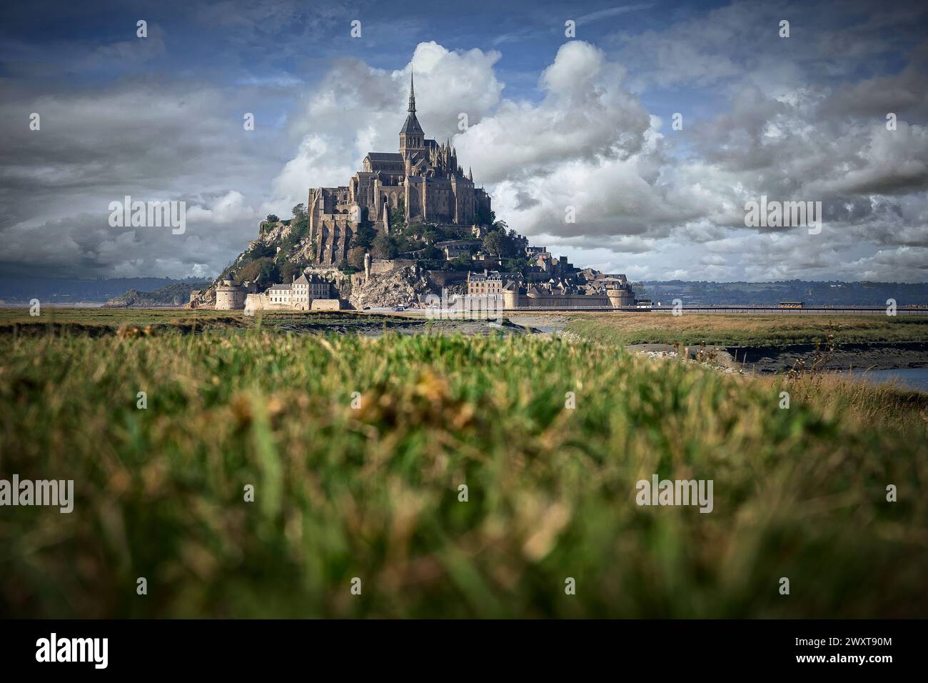 Mont Saint-MichelL’architecture prodigieuse du Mont Saint-Michel et de sa baie en font le site touristique le plus fréquenté de Normandie Banque D'Images