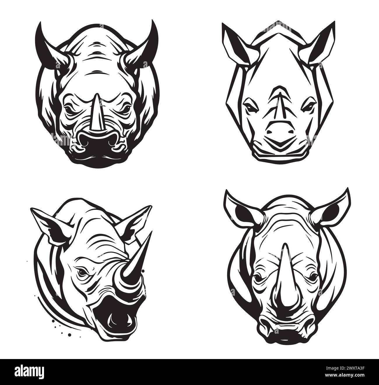 Logo rhino sur fond blanc illustration vectorielle Illustration de Vecteur Logo rhino sur fond blanc illustration vectorielle Illustration de Vecteur