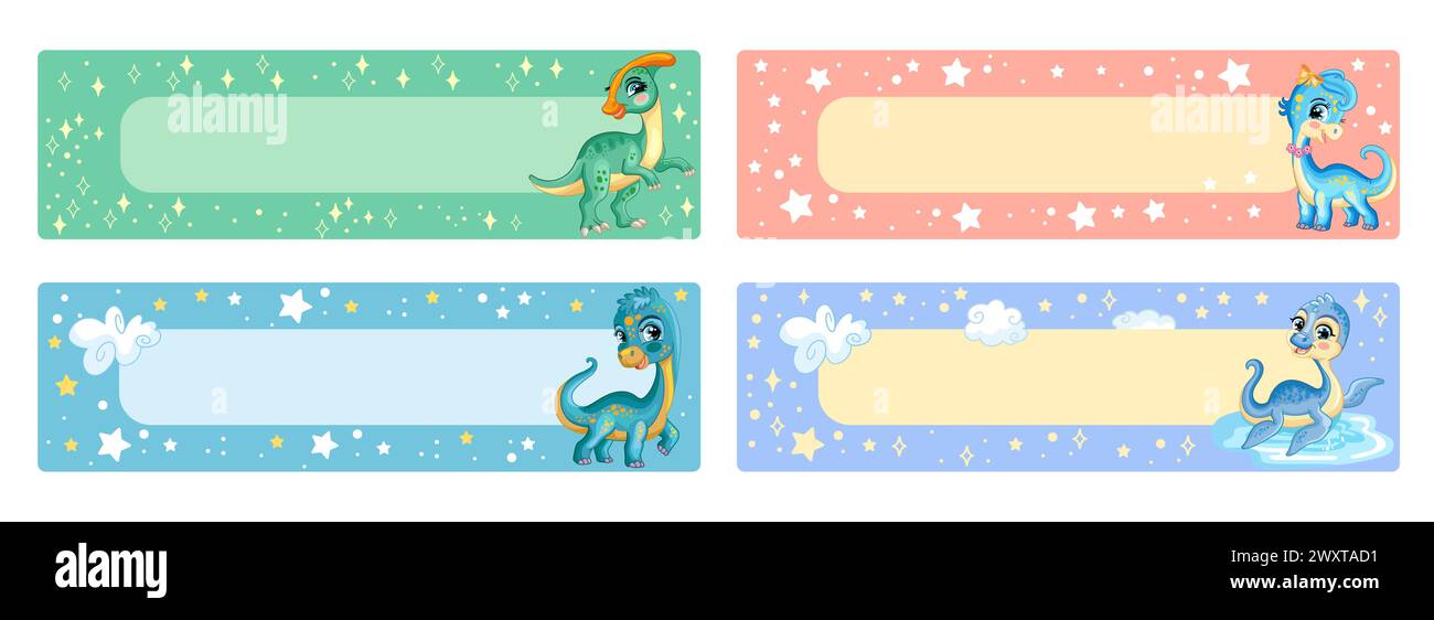 Mignon planificateurs de dinosaures de dessin animé vecteur set illustration vectorielle Illustration de Vecteur