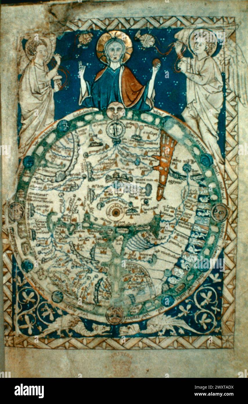 Une carte du monde, XIIIe siècle Banque D'Images