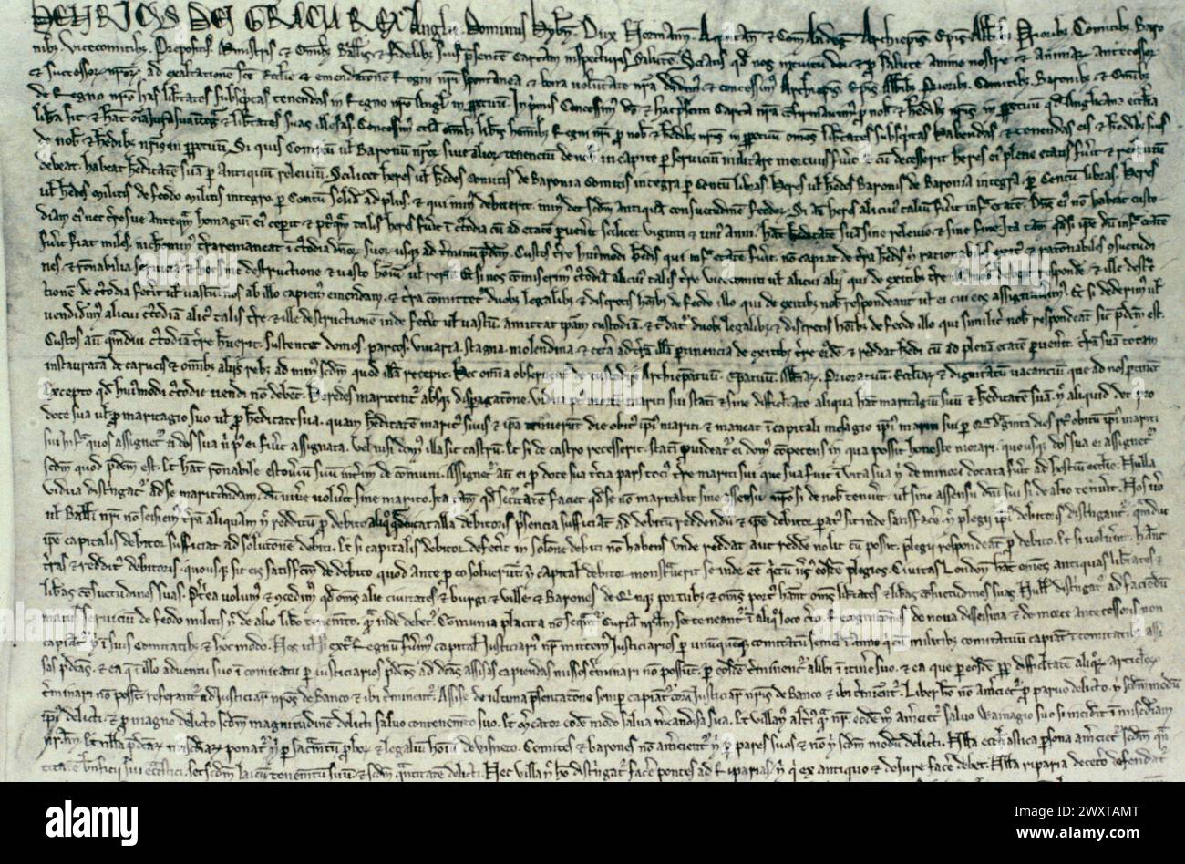 Détail de la Magna Carta, scellée par le roi Jean, Angleterre 1215 Banque D'Images
